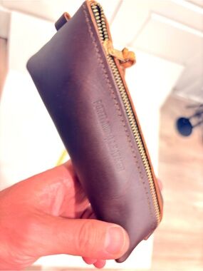Portland Leather Zip Pouch Case - Brown Espresso